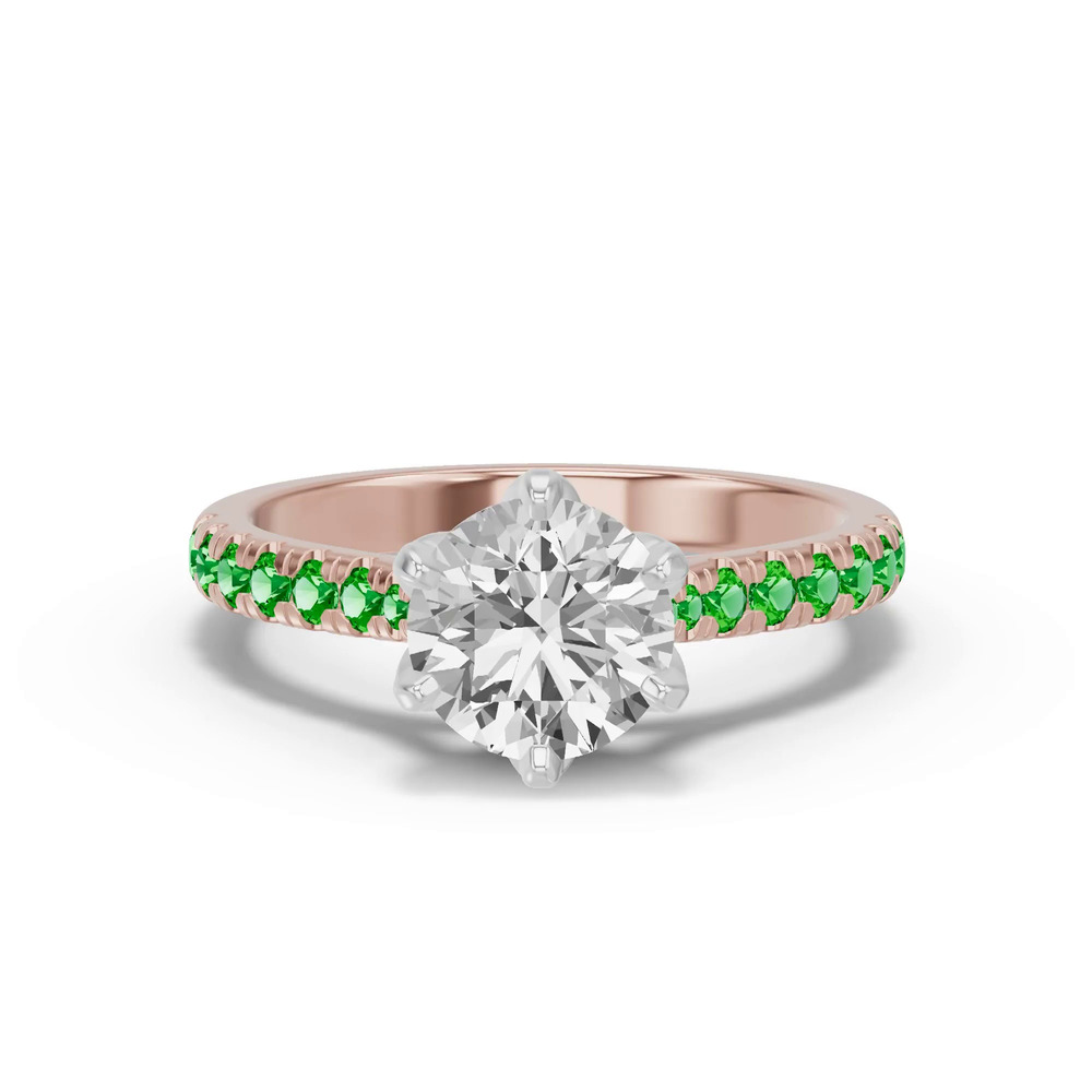 360 degree view of Marigold Grand Tulip-Inspired Tsavorite Two-Tone Engagement Ring