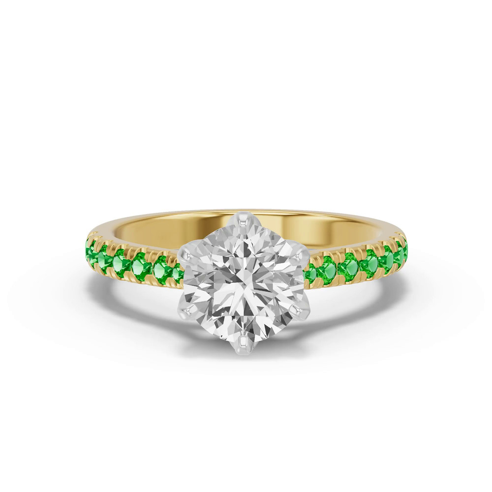 360 degree view of Marigold Grand Tulip Inspired Tsavorite Two-Tone Engagement Ring
