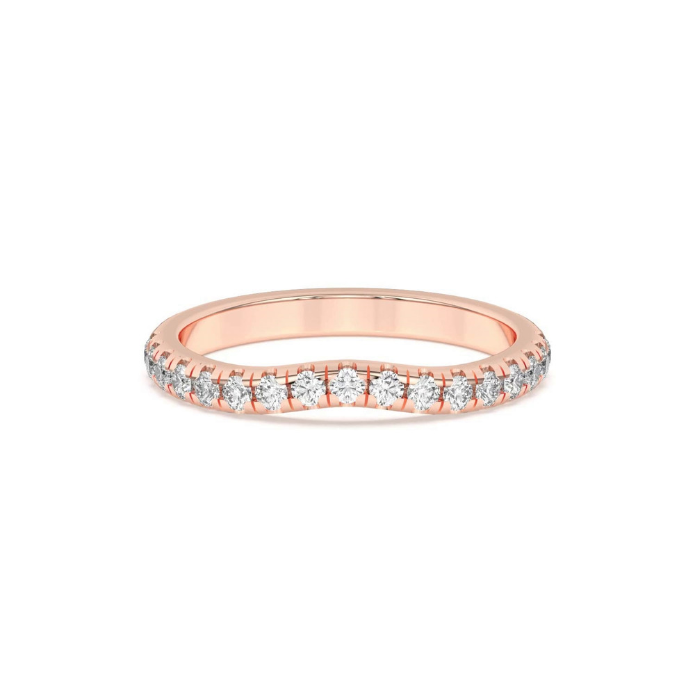 360 degree view of Marie Grand Curved Lab Pavé Band