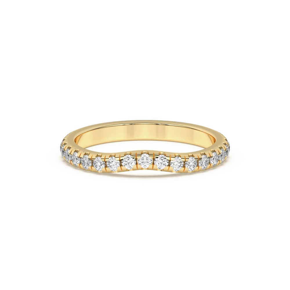 360 degree view of Marie Grand Curved Pavé Band