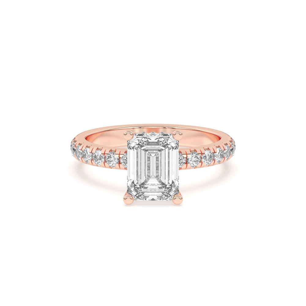 360 degree view of Marie Majestic Hidden Halo Lab Pavé Engagement Ring