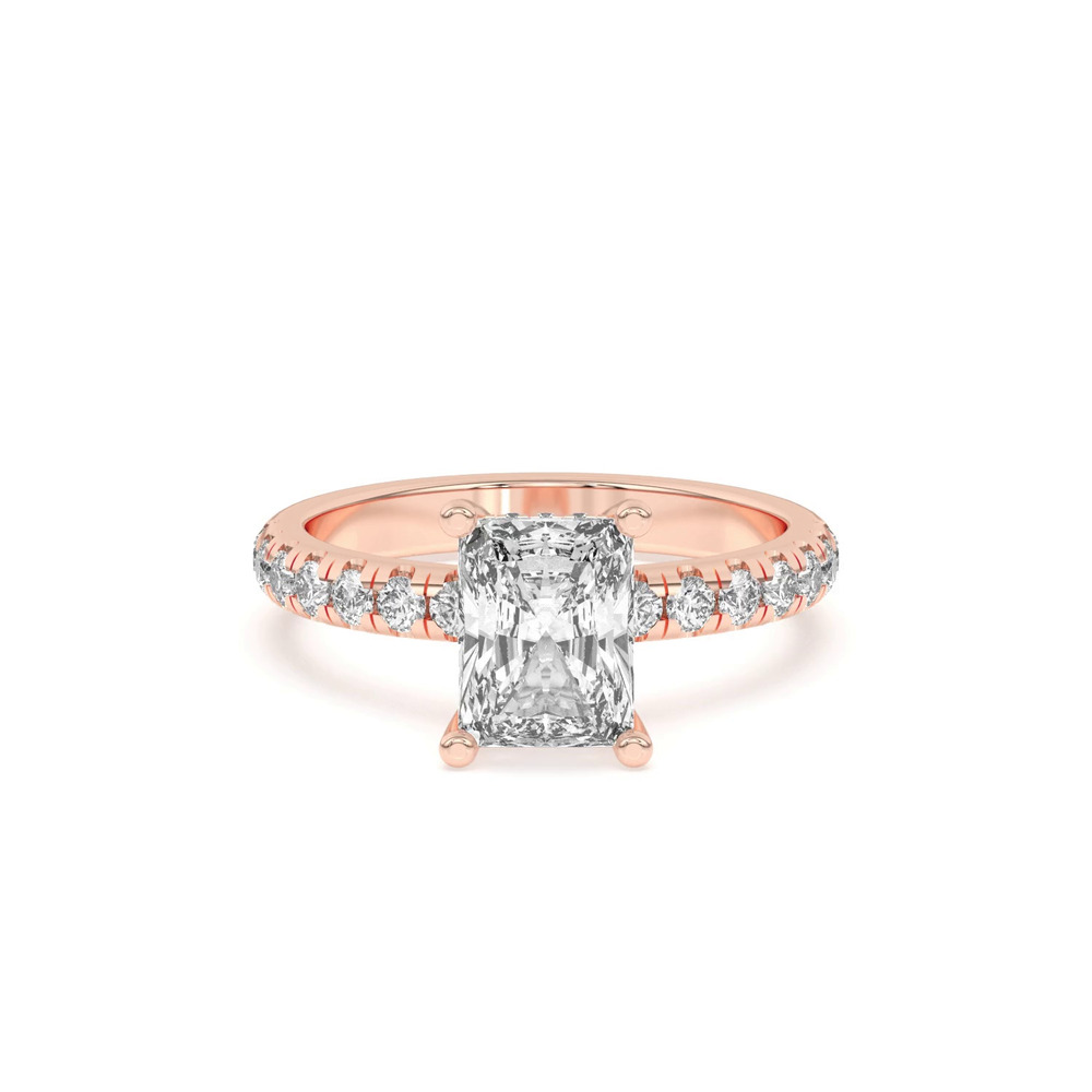 360 degree view of Marie Majestic Hidden Halo Lab Pavé Engagement Ring
