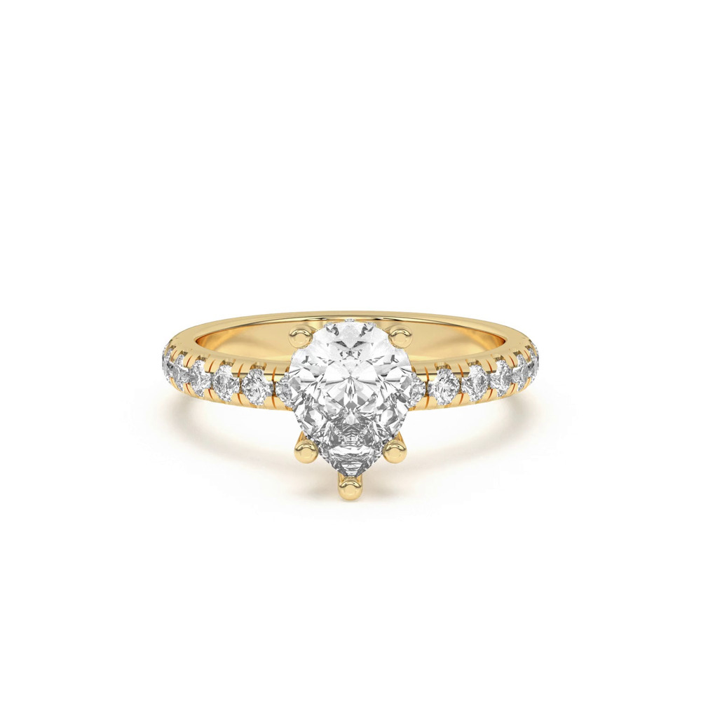 360 degree view of Marie Majestic Hidden Halo Lab Pavé Engagement Ring