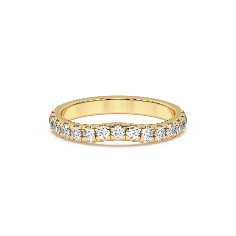 360 degree view of Marie Majestic Curved Lab Pavé Band