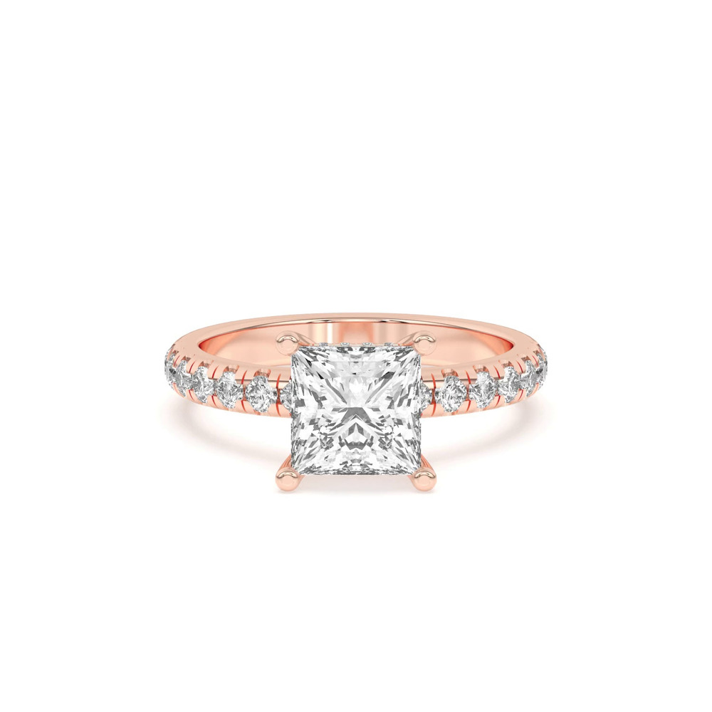 360 degree view of Marie Majestic Hidden Halo Lab Pavé Engagement Ring