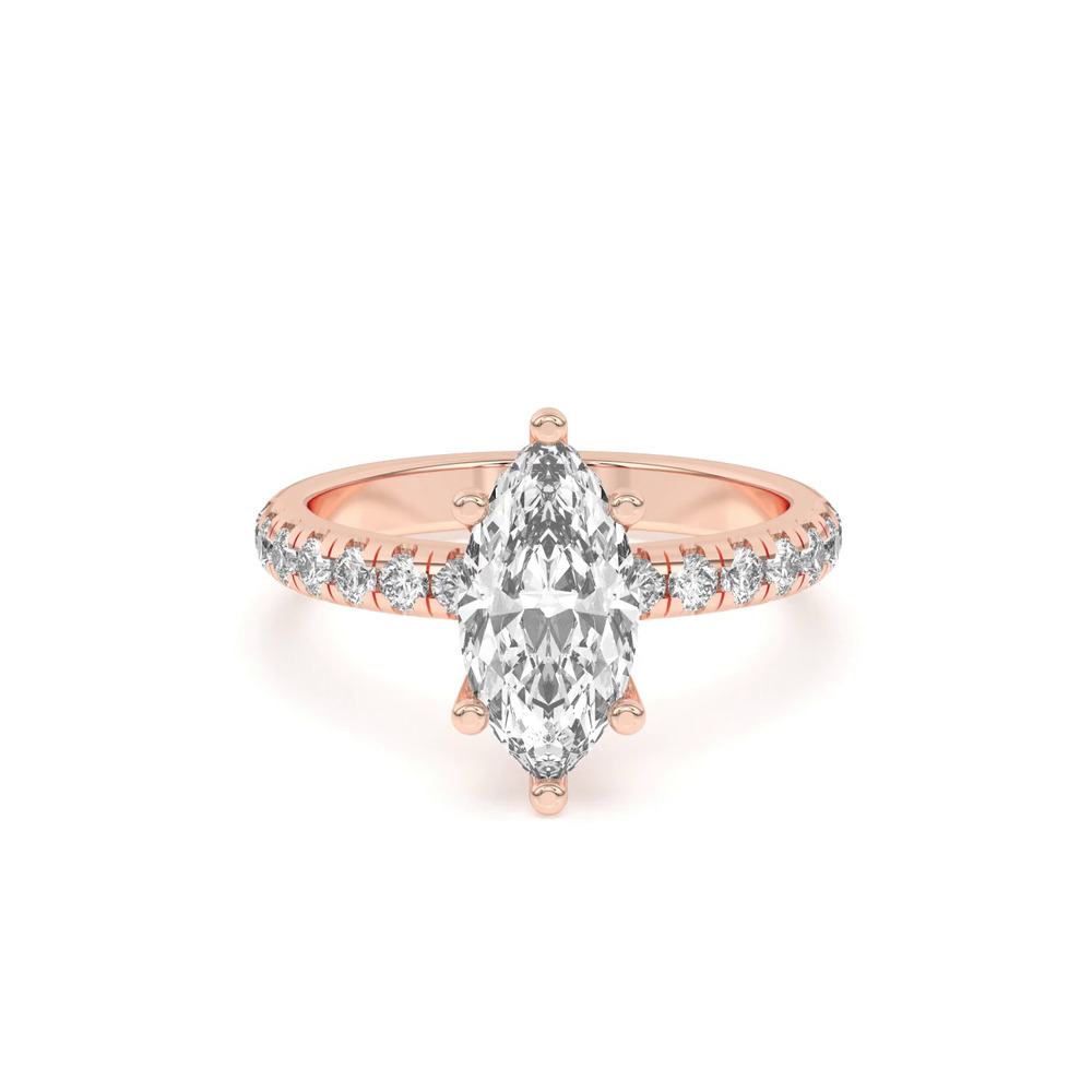 360 degree view of Marie Majestic Hidden Halo Lab Pavé Engagement Ring