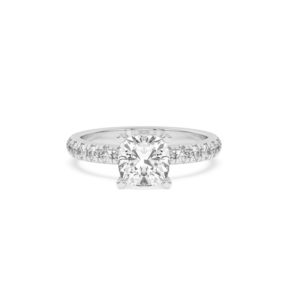 360 degree view of Marie Majestic Hidden Halo Lab Pavé Engagement Ring