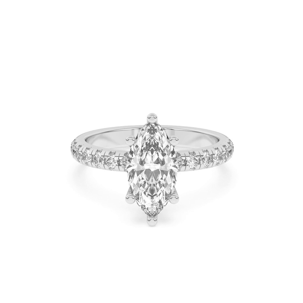 360 degree view of Marie Majestic Hidden Halo Lab Pavé Engagement Ring