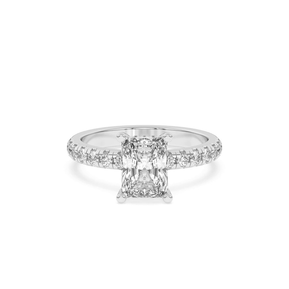 360 degree view of Marie Majestic Hidden Halo Lab Pavé Engagement Ring