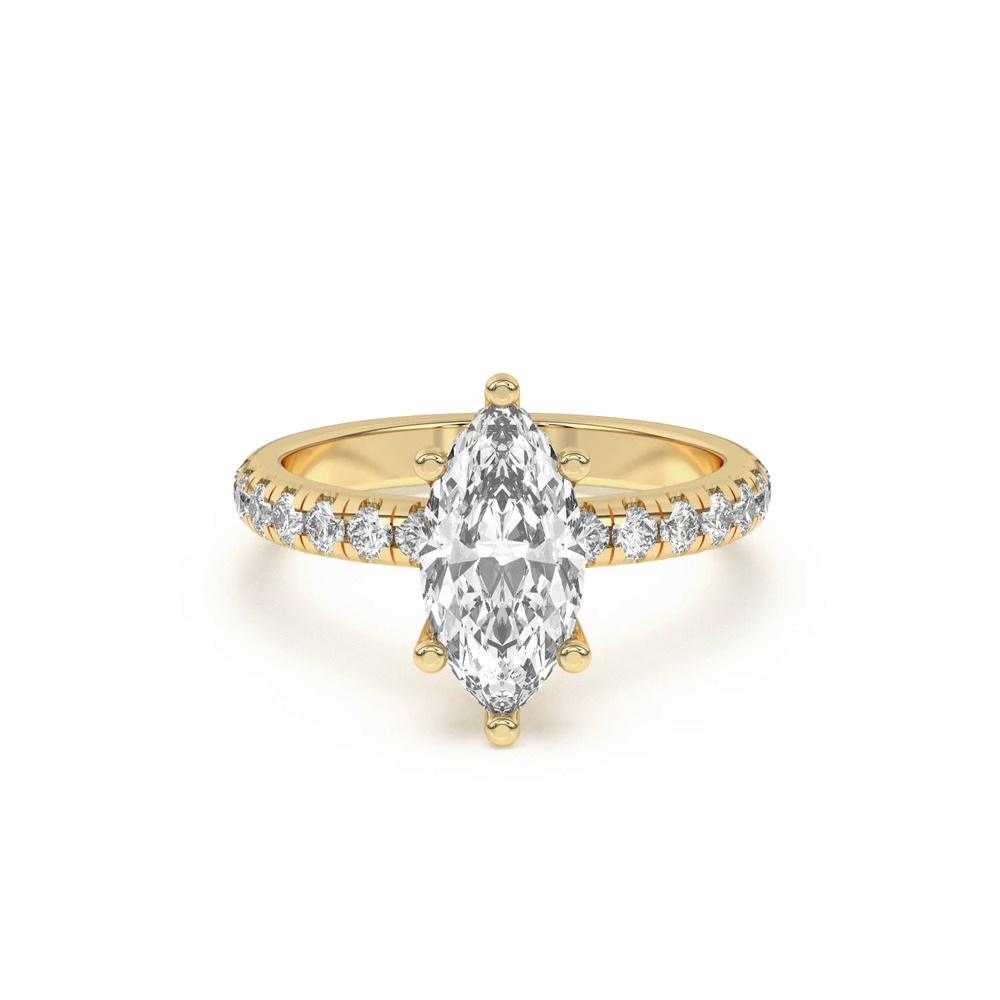 360 degree view of Marie Majestic Hidden Halo Lab Pavé Engagement Ring