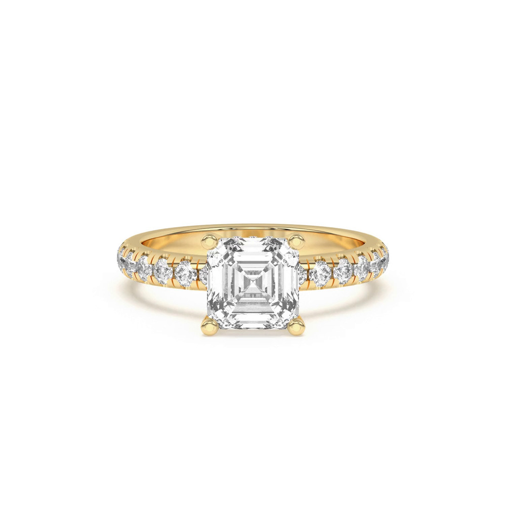 360 degree view of Marie Majestic Hidden Halo Lab Pavé Engagement Ring