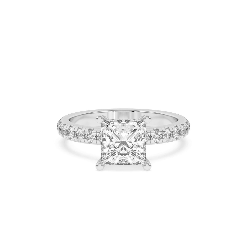 360 degree view of Marie Majestic Hidden Halo Lab Pavé Engagement Ring