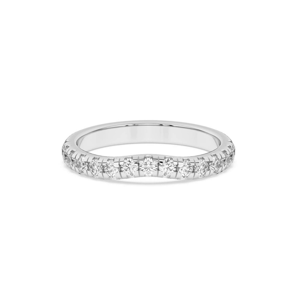 360 degree view of Marie Majestic Curved Pavé Band