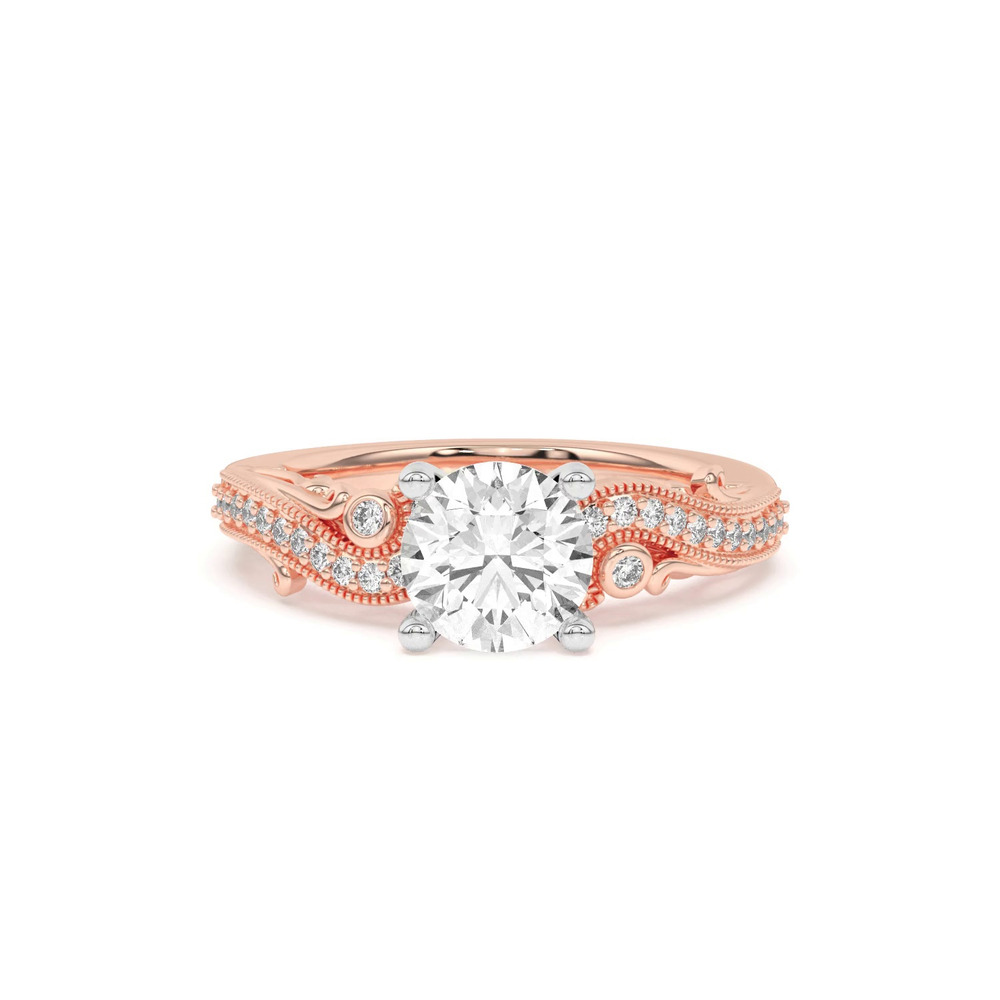 360 degree view of Oasis Filigree Pavé Engagement Ring