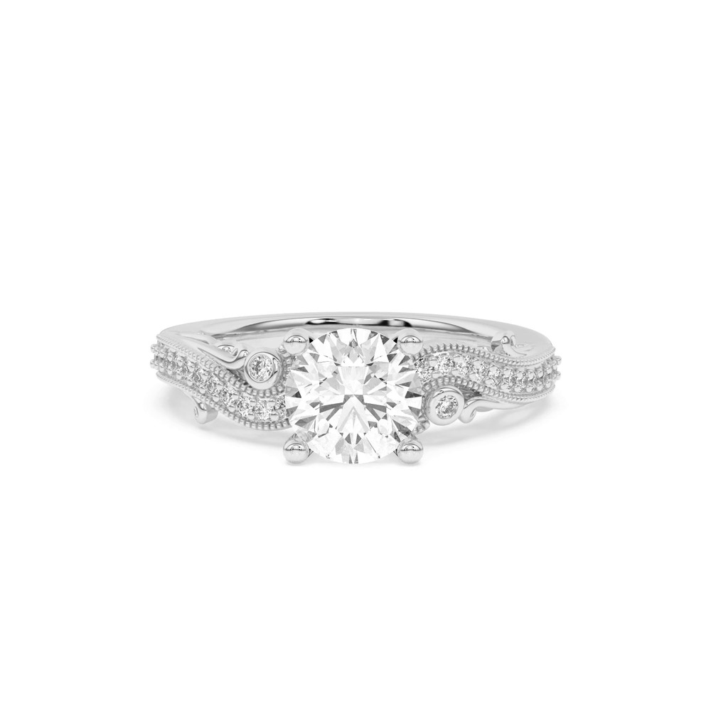 360 degree view of Oasis Filigree Pavé Engagement Ring