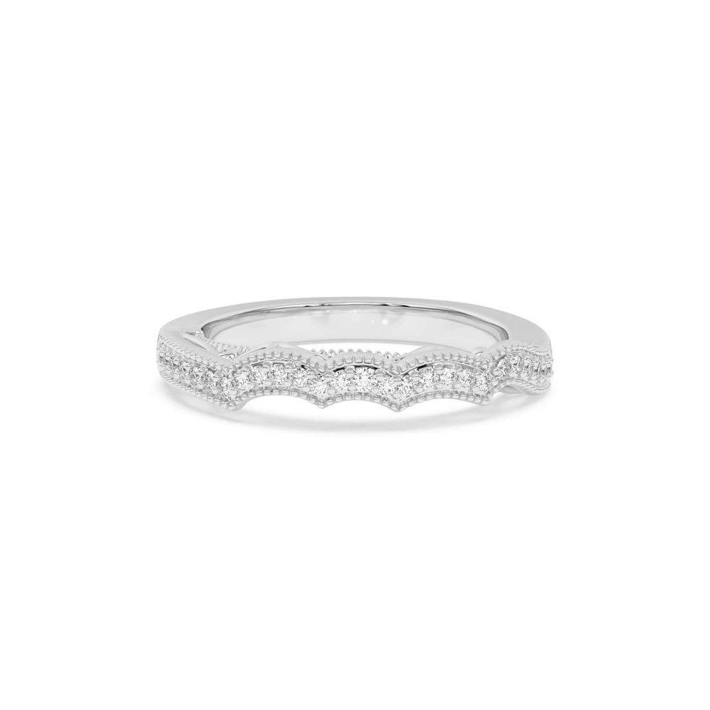 360 degree view of Oasis Filigree Pavé Curved Band