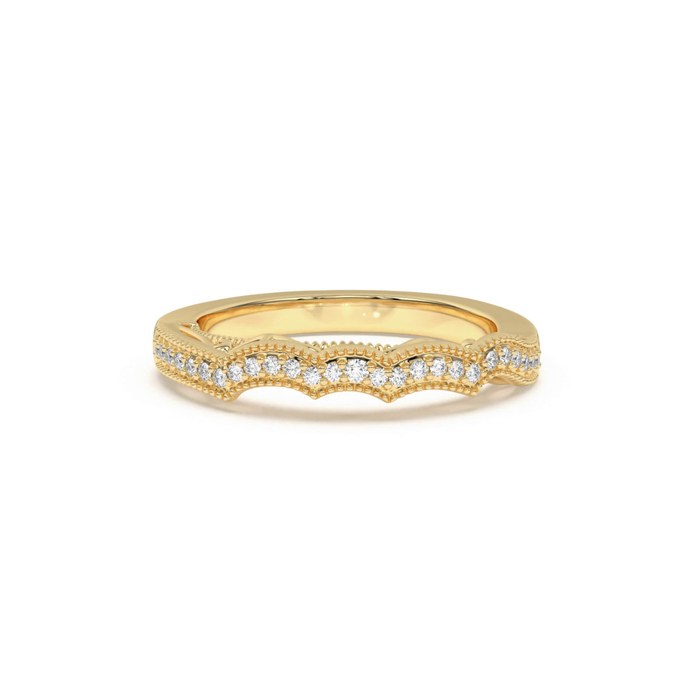 360 degree view of Oasis Filigree Pavé Curved Band