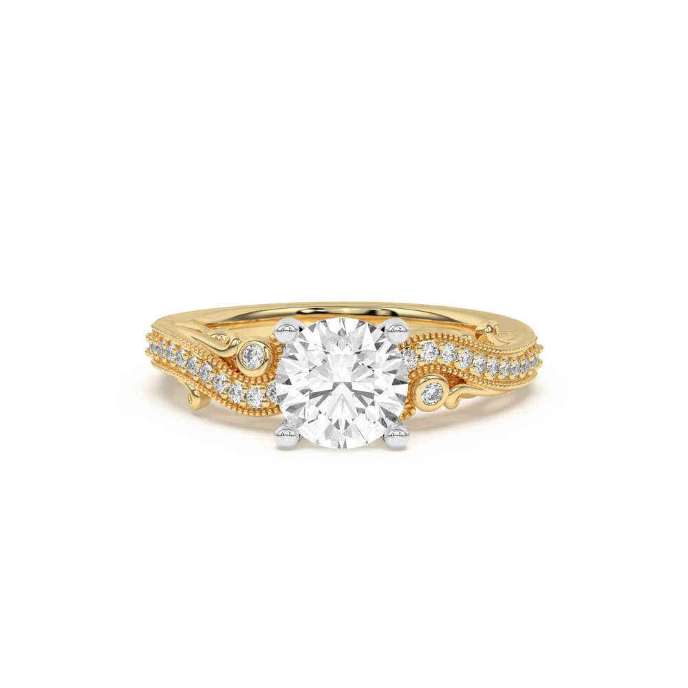 360 degree view of Oasis Filigree Pavé Engagement Ring