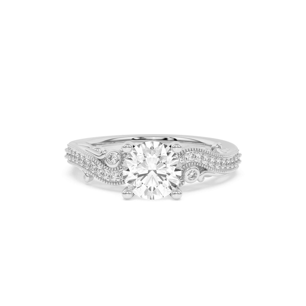 360 degree view of Oasis Filigree Pavé Lab Engagement Ring