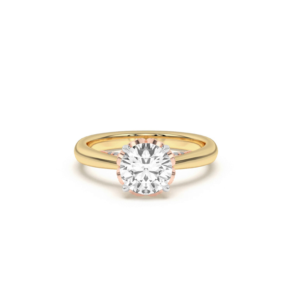 360 degree view of Roselle Petal Hidden Halo Engagement Ring