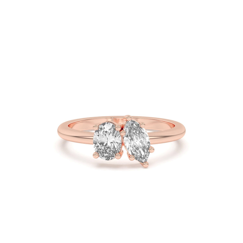 360 degree view of Toi et Moi Oval and Marquise Lab Ring (1.00 ct. tw.)