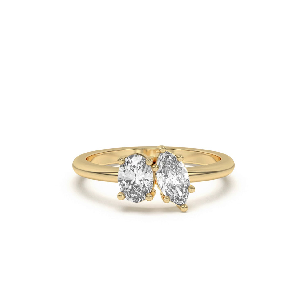 360 degree view of Toi et Moi Oval and Marquise Lab Ring (1.00 ct. tw.)