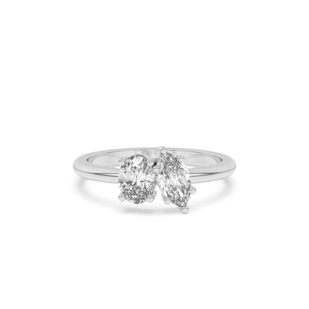 360 degree view of Toi et Moi Oval and Marquise Lab Ring (1.00 ct. tw.)