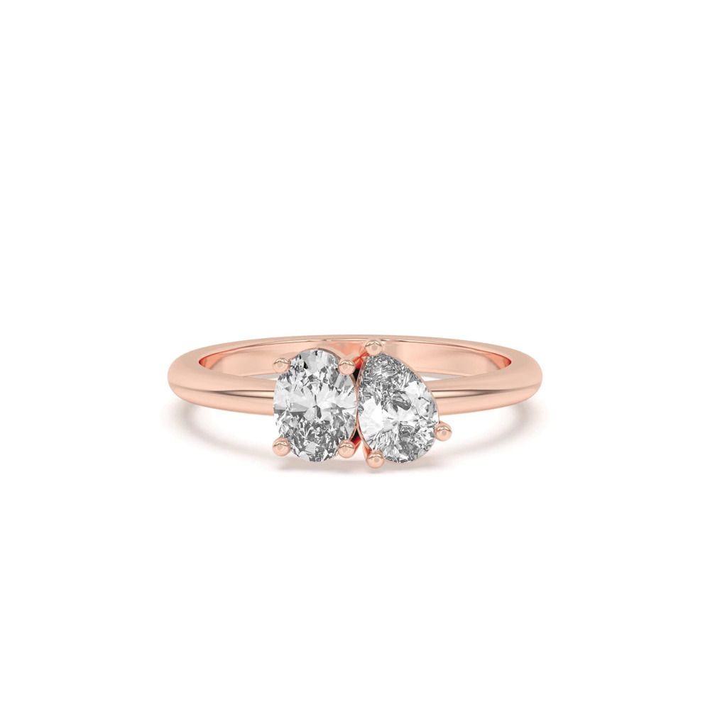 360 degree view of Toi et Moi Oval and Pear Lab Ring (1.00 ct. tw.)