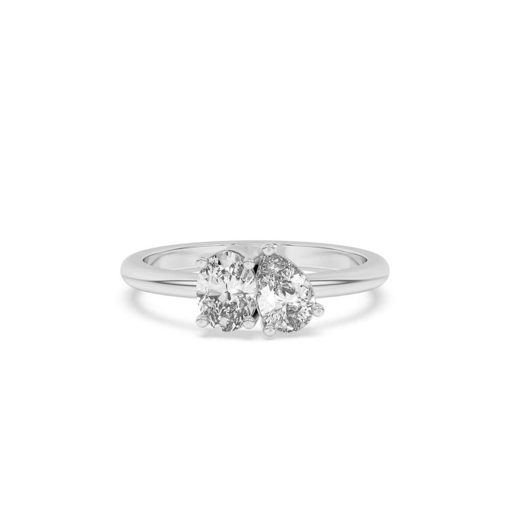 360 degree view of Toi et Moi Oval and Pear Lab Ring (1.00 ct. tw.)