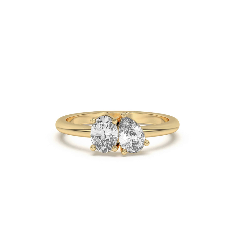 360 degree view of Toi et Moi Oval and Pear Lab Ring (1.00 ct. tw.)