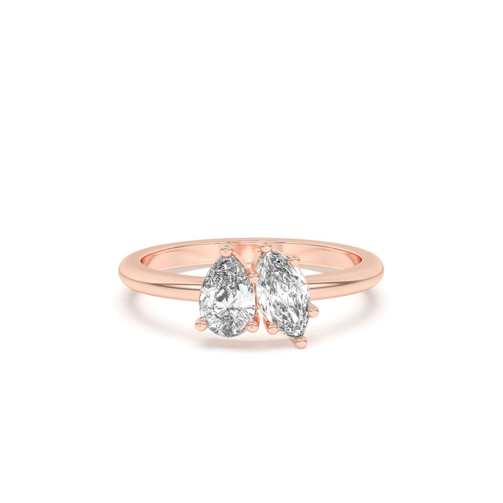 360 degree view of Toi et Moi Pear and Marquise Lab Ring (1.00 cttw)