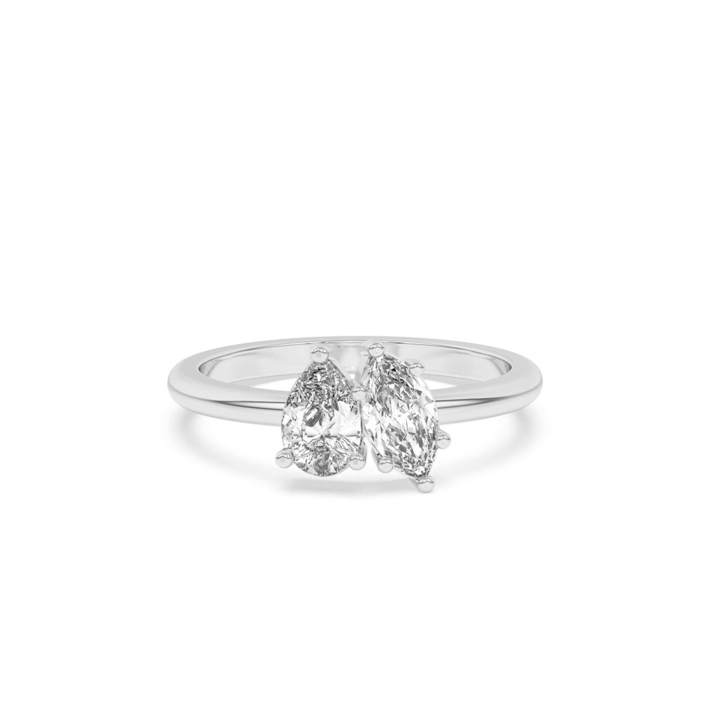 360 degree view of Toi et Moi Pear and Marquise Lab Ring (1.00 cttw)
