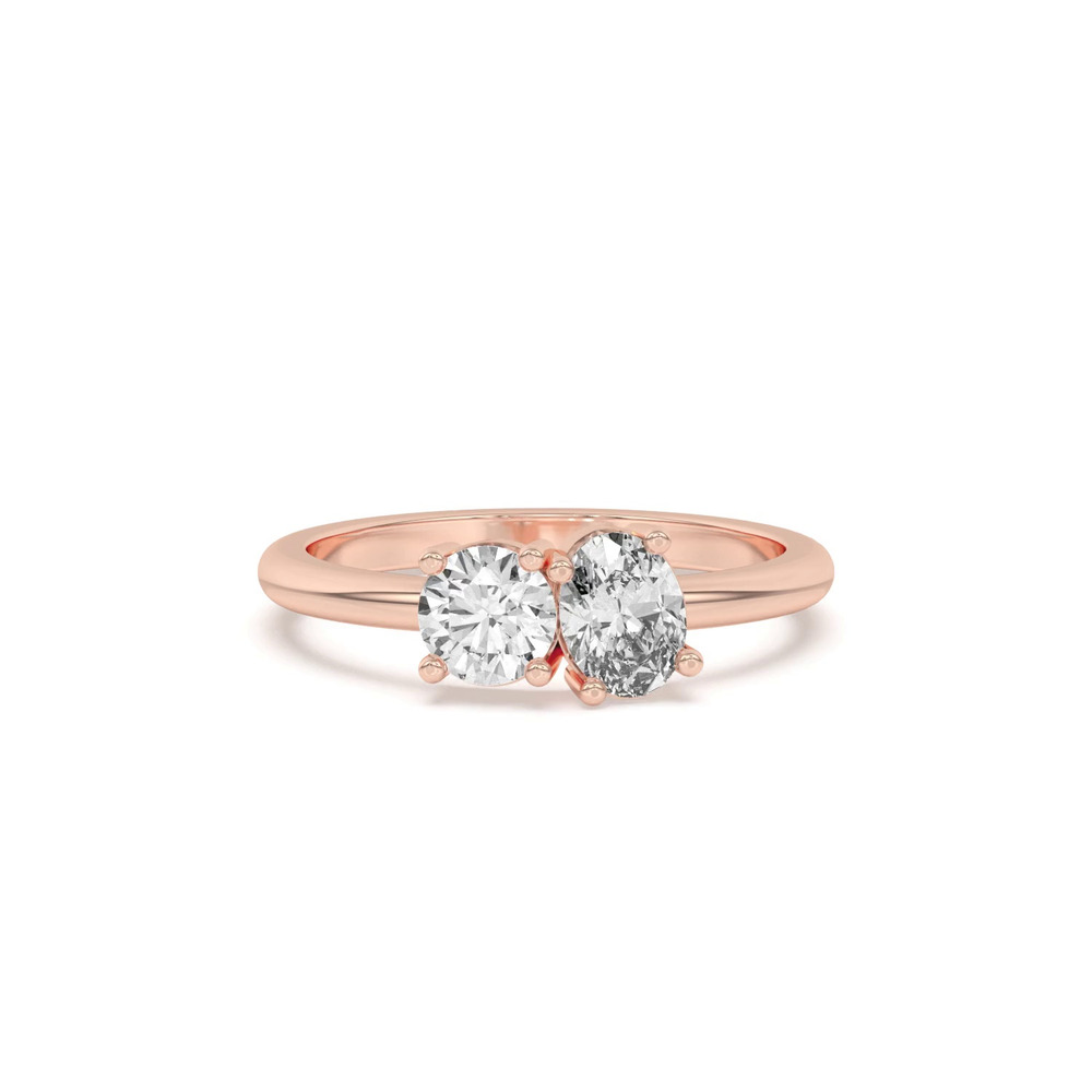 360 degree view of Toi et Moi Round and Oval Lab Ring (1.00 cttw)