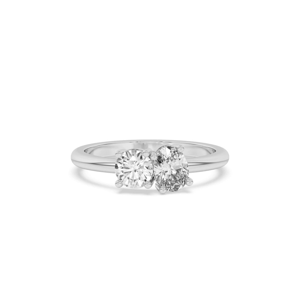 360 degree view of Toi et Moi Round and Oval Lab Ring (1.00 cttw)