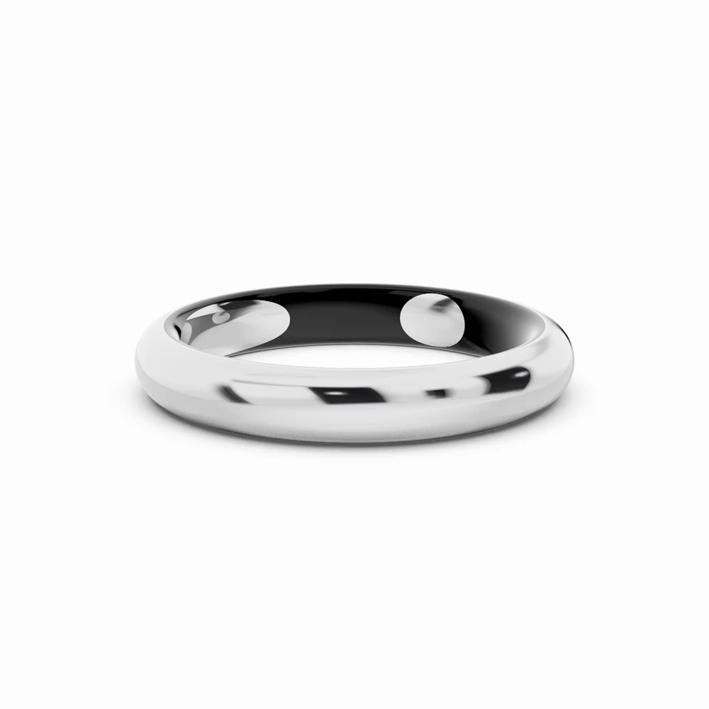 360 degree view of Black Ceramic Interior Comfort-Fit Gold Band (3mm)
