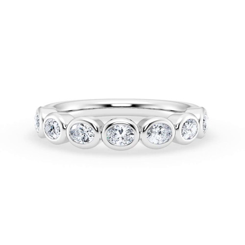 360 degree view of East-West Oval Diamond Bezel Band