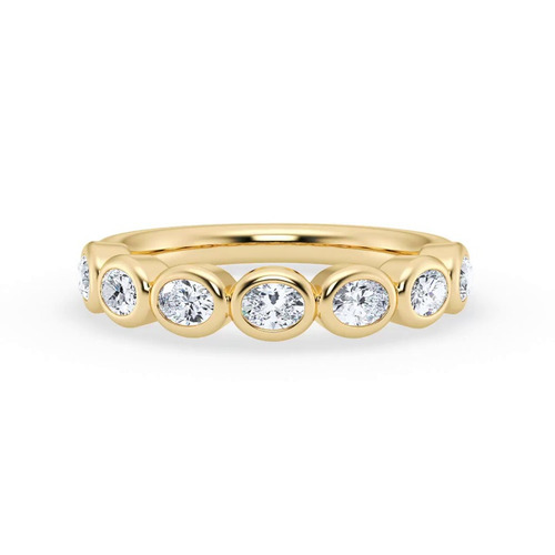 360 degree view of East-West Oval Diamond Bezel Band