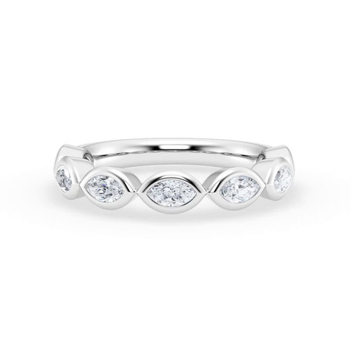 360 degree view of East-West Marquise Diamond Bezel Band