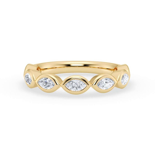 360 degree view of East-West Marquise Diamond Bezel Band