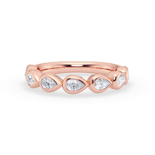 360 degree view of East-West Pear-Shaped Diamond Bezel Band