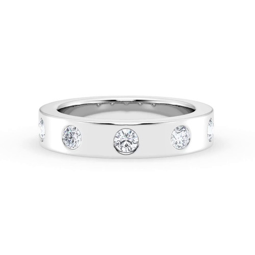 360 degree view of Flush Set Round Diamond Band