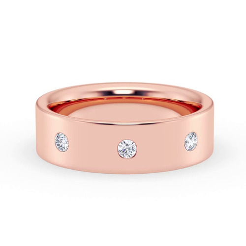 360 degree view of Flush Set Round Lab Diamond Band (7mm)