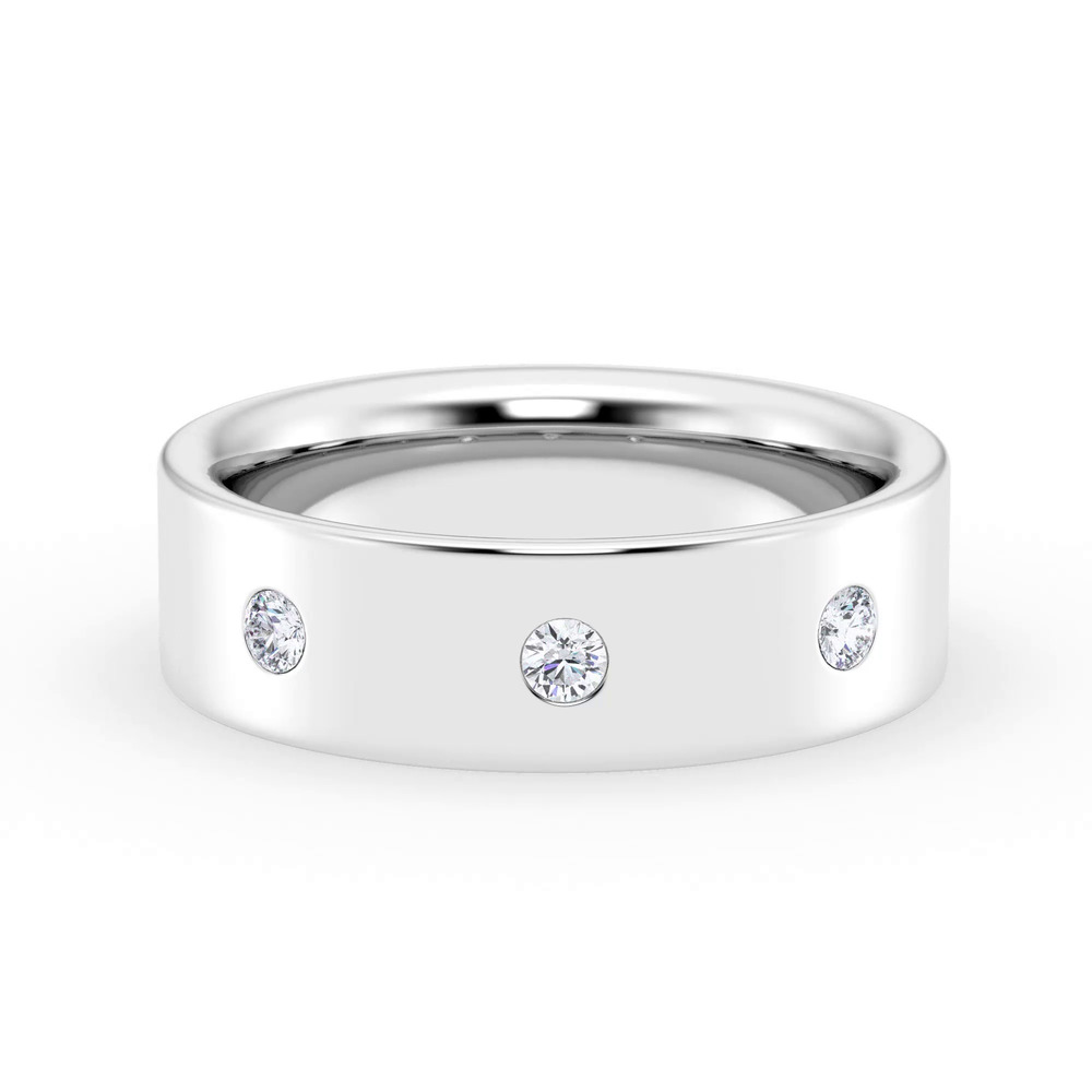360 degree view of Flush Set Round Lab Diamond Band (7mm)