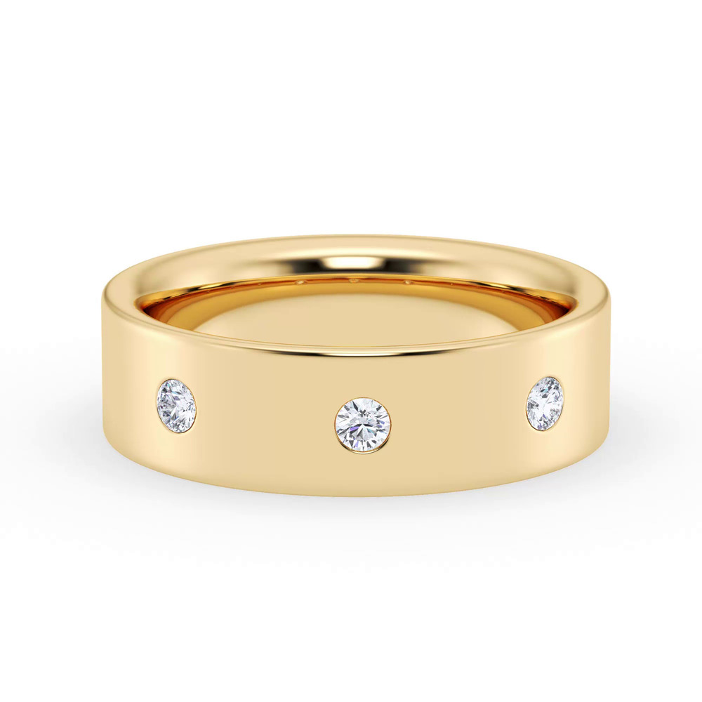 360 degree view of Flush Set Round Lab Diamond Band (7mm)