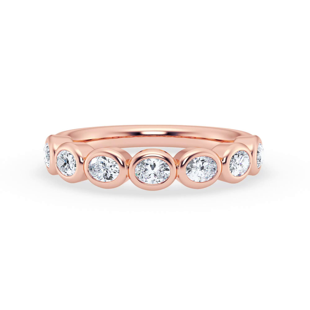 360 degree view of East-West Oval Lab Diamond Bezel Band