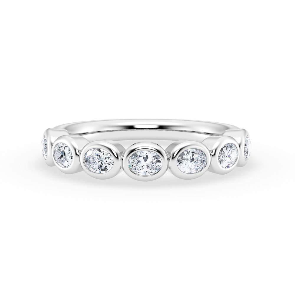360 degree view of East-West Oval Lab Diamond Bezel Band