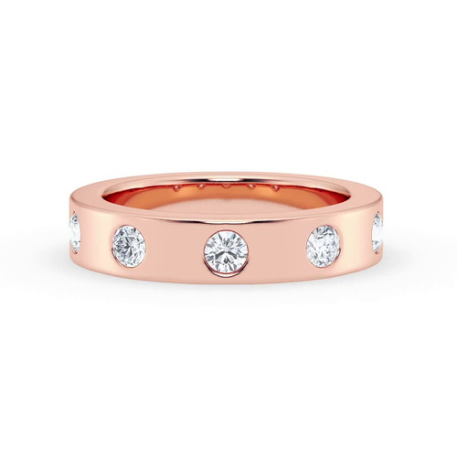 360 degree view of Flush Set Round Lab Diamond Band