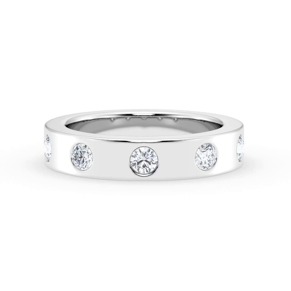 360 degree view of Flush Set Round Lab Diamond Band