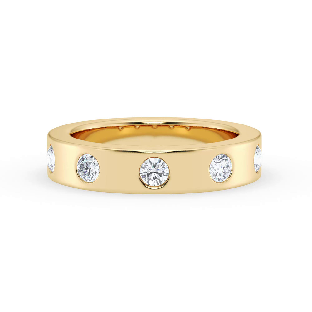 360 degree view of Flush Set Round Lab Diamond Band