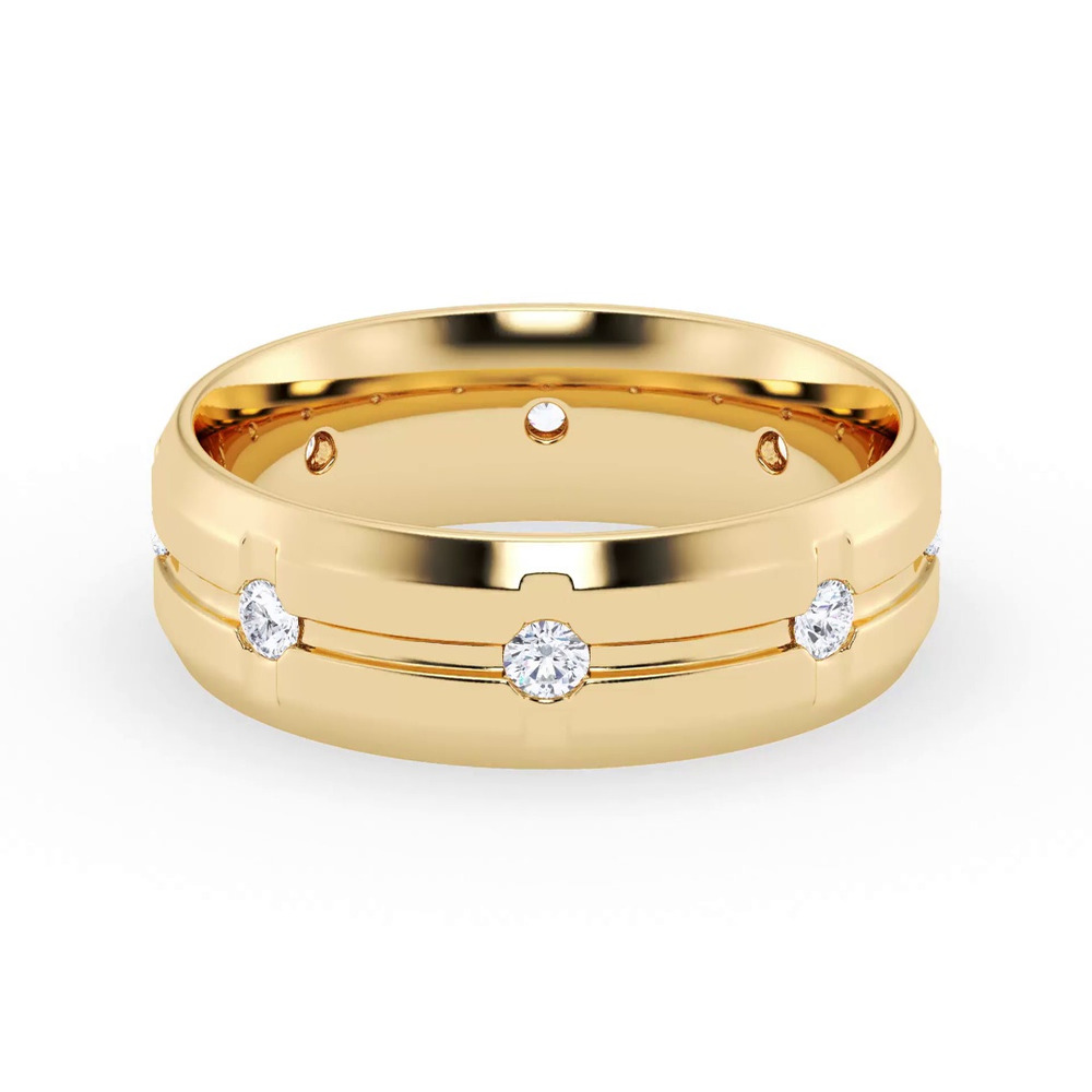 360 degree view of Grooved Lab Diamond Eternity Band (7mm)